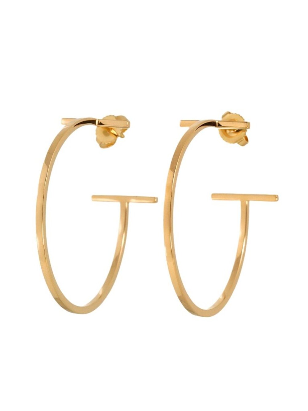 Tiffany & Co T Hoop Large Earrings 18k Pink Gold